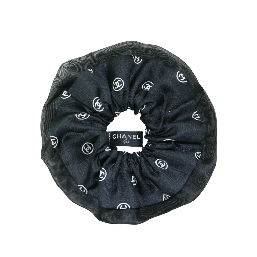 CHANEL Chanel Scrunchie, Black, Silk, Coco Mark, Scrunchie / Hair Organza, Wo...